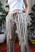 Load image into Gallery viewer, Vintage 2000s Black Mustard Yellow Striped Drawstring Low Rise Pants