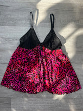 Load image into Gallery viewer, Pink Leopard Print Negligee Top sz LG
