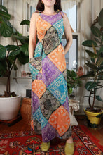 Load image into Gallery viewer, Vintage 1970s Reversible Patchwork Print Maxi Dress