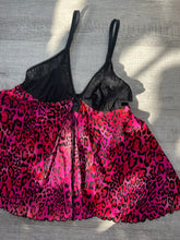 Load image into Gallery viewer, Pink Leopard Print Negligee Top sz LG

