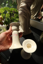Load image into Gallery viewer, Vintage Pfaltzgraff Ceramic Candleholders – Rose Floral Taper Holders - Elektra Vintage
