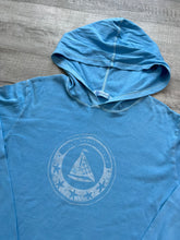 Load image into Gallery viewer, Vintage Long Beach Island Blue Sailboat Hoodie - Lightweight Pullover Hoodie by Fresh Produce
