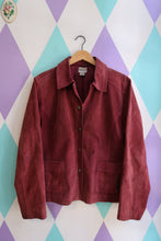 Load image into Gallery viewer, Vintage Suede Button-Up Jacket in Deep Wine Red