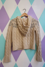 Load image into Gallery viewer, Vintage Abercrombie & Fitch 100% Wool Cable Knit Hoodie – Cream Nordic Fair Isle