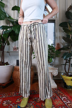 Load image into Gallery viewer, Vintage 2000s Black Mustard Yellow Striped Drawstring Low Rise Pants