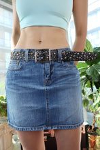 Load image into Gallery viewer, Vintage 2000s Express Black Studded Rhinestone Leather Belt