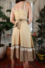 Load image into Gallery viewer, Vintage 1970s Floral Prairie Lace Trim Midi Dress