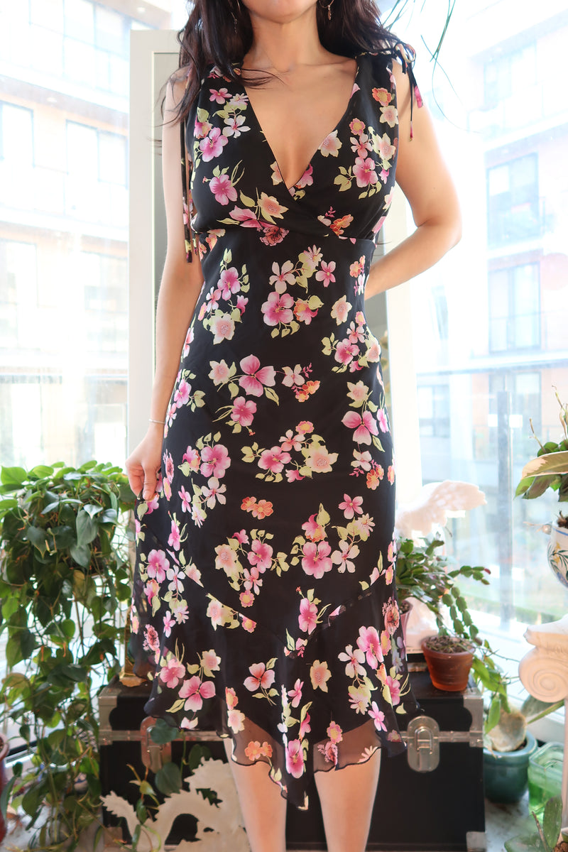 Vintage 2000s Floral Midi Dress – Elektra Vintage