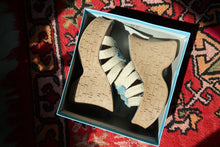 Load image into Gallery viewer, Mandee Y2K Vintage Wedge Sandals – Deadstock Denim Flower Platform Heels