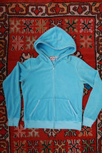 Load image into Gallery viewer, Vintage Y2K Baby Blue Juicy Couture Terry Cloth Zip Up Hoodie