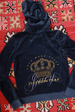 Load image into Gallery viewer, Vintage Y2K Navy Juicy Couture Velour Zip Up Hoodie