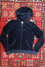 Load image into Gallery viewer, Vintage Y2K Navy Juicy Couture Velour Zip Up Hoodie