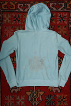 Load image into Gallery viewer, Vintage Y2K Ice Blue Juicy Couture Velour Zip Up Hoodie