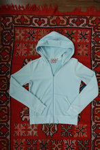 Load image into Gallery viewer, Vintage Y2K Ice Blue Juicy Couture Velour Zip Up Hoodie