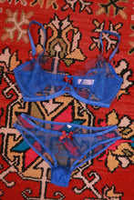 Load image into Gallery viewer, Agent Provocateur Blue Sheer Mesh Lingerie Set