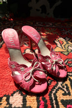 Load image into Gallery viewer, Vintage Christian Dior Pink Leather Heels – Logo Mules with Bow Detail