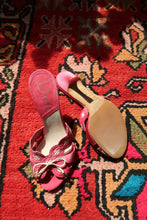 Load image into Gallery viewer, Vintage Christian Dior Pink Leather Heels – Logo Mules with Bow Detail