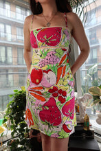 Load image into Gallery viewer, Vintage Moschino Jeans Fruit & Veggie Print Mini Dress – Y2K Pop Art Style
