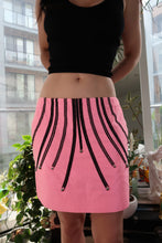 Load image into Gallery viewer, Vintage Versace Pink Mini Skirt – Embellished Black Trim Detail