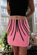 Load image into Gallery viewer, Vintage Versace Pink Mini Skirt – Embellished Black Trim Detail