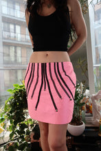 Load image into Gallery viewer, Vintage Versace Pink Mini Skirt – Embellished Black Trim Detail