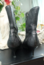 Load image into Gallery viewer, Vintage Prada Black Leather Kitten Heel Boots – Pointed Toe Mid-Calf Boots