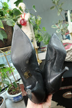 Load image into Gallery viewer, Vintage Prada Black Leather Kitten Heel Boots – Pointed Toe Mid-Calf Boots