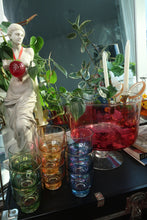 Load image into Gallery viewer, Vintage MCM Ombre Punch Bowl Glass Set