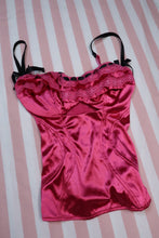 Load image into Gallery viewer, Vintage 2000s Victoria’s Secret Hot Pink Satin Bustier Top