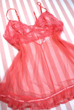 Load image into Gallery viewer, Vintage 2000s Victoria’s Secret Pink Sheer Lace Babydoll Top - Elektra Vintage