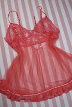 Load image into Gallery viewer, Vintage 2000s Victoria’s Secret Pink Sheer Lace Babydoll Top - Elektra Vintage