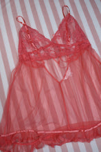 Load image into Gallery viewer, Vintage 2000s Victoria’s Secret Pink Sheer Lace Babydoll Top - Elektra Vintage
