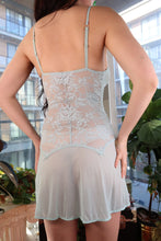 Load image into Gallery viewer, Vintage 2000s Victoria’s Secret Minty Blue Lace Corset Slip Dress
