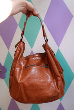 Load image into Gallery viewer, Vintage Y2K Cognac Studded Skull Hobo Shoulder Bag with Chain Detail