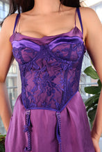 Load image into Gallery viewer, Vintage Victoria’s Secret Gold Label Purple Lace Bustier Corset Top