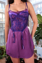Load image into Gallery viewer, Vintage Victoria’s Secret Gold Label Purple Lace Bustier Corset Top