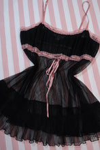 Load image into Gallery viewer, Vintage 2000s Victoria’s Secret Black Sheer Mesh Babydoll Camisole Top