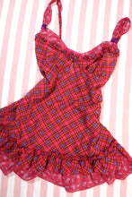 Load image into Gallery viewer, NWT Vintage 2000s Victoria’s Secret Pink Plaid Ruffle Babydoll Top