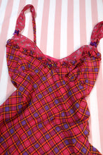 Load image into Gallery viewer, NWT Vintage 2000s Victoria’s Secret Pink Plaid Ruffle Babydoll Top