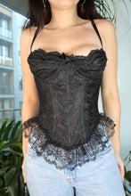 Load image into Gallery viewer, Vintage Black Lace Corset Top
