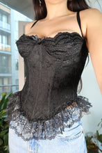 Load image into Gallery viewer, Vintage Black Lace Corset Top