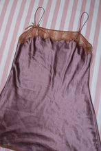 Load image into Gallery viewer, 2000s Victoria’s Secret Mauve Satin Lace Trim Slip Dress