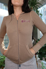 Load image into Gallery viewer, Vintage Juicy Couture Waffle Knit Zip Hoodie – “Prep School Dropout” Burnout Velvet Lettering