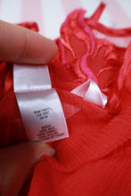 Load image into Gallery viewer, Vintage 2000s Victoria’s Secret Red Silk Sheer Negligee Slip Dress