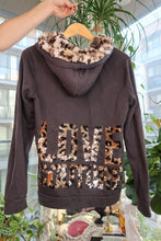 Load image into Gallery viewer, Vintage Juicy Couture Zip-Up Hoodie – Leopard Sequin “Love Couture” Back & Faux Fur Trim