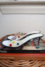 Load image into Gallery viewer, Vintage Y2K Clear Polka Dot Lucite Mule Heels