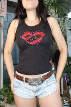 Load image into Gallery viewer, Vintage 2000s Forever 21 Black Tank Top with Red & Pink Heart Graphic