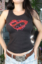 Load image into Gallery viewer, Vintage 2000s Forever 21 Black Tank Top with Red & Pink Heart Graphic