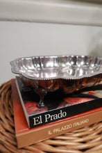 Load image into Gallery viewer, Vintage silver plate divided serving tray with scalloped edge and ornate feet, featuring intricate detailing by Elektra Vintage.