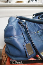 Load image into Gallery viewer, Vintage Tignanello Blue Genuine Leather Shoulder Bag Purse